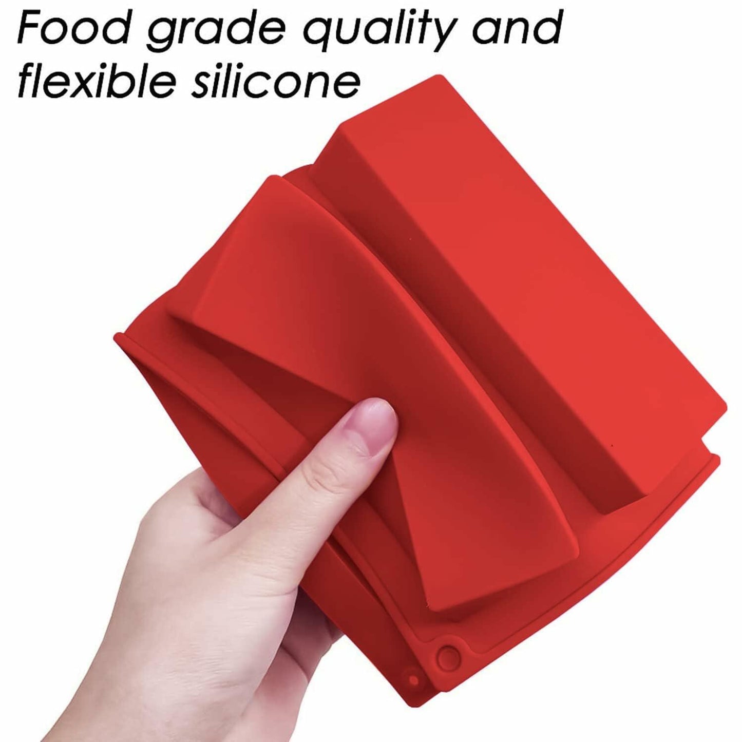 Sinirttou Silicone Chocolate Bar Mold 8 Cavities Rectangular Red 2 Pack