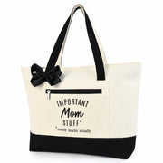 KUIRAN Canvas Tote Bag for Mom Hospital Shopping Beach Gifts from Family