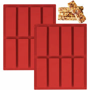 Sinirttou Silicone Chocolate Bar Mold 8 Cavities Rectangular Red 2 Pack