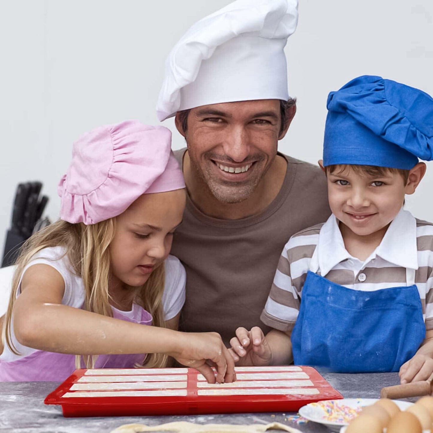 Sinirttou Silicone Chocolate Bar Mold 8 Cavities Rectangular Red 2 Pack