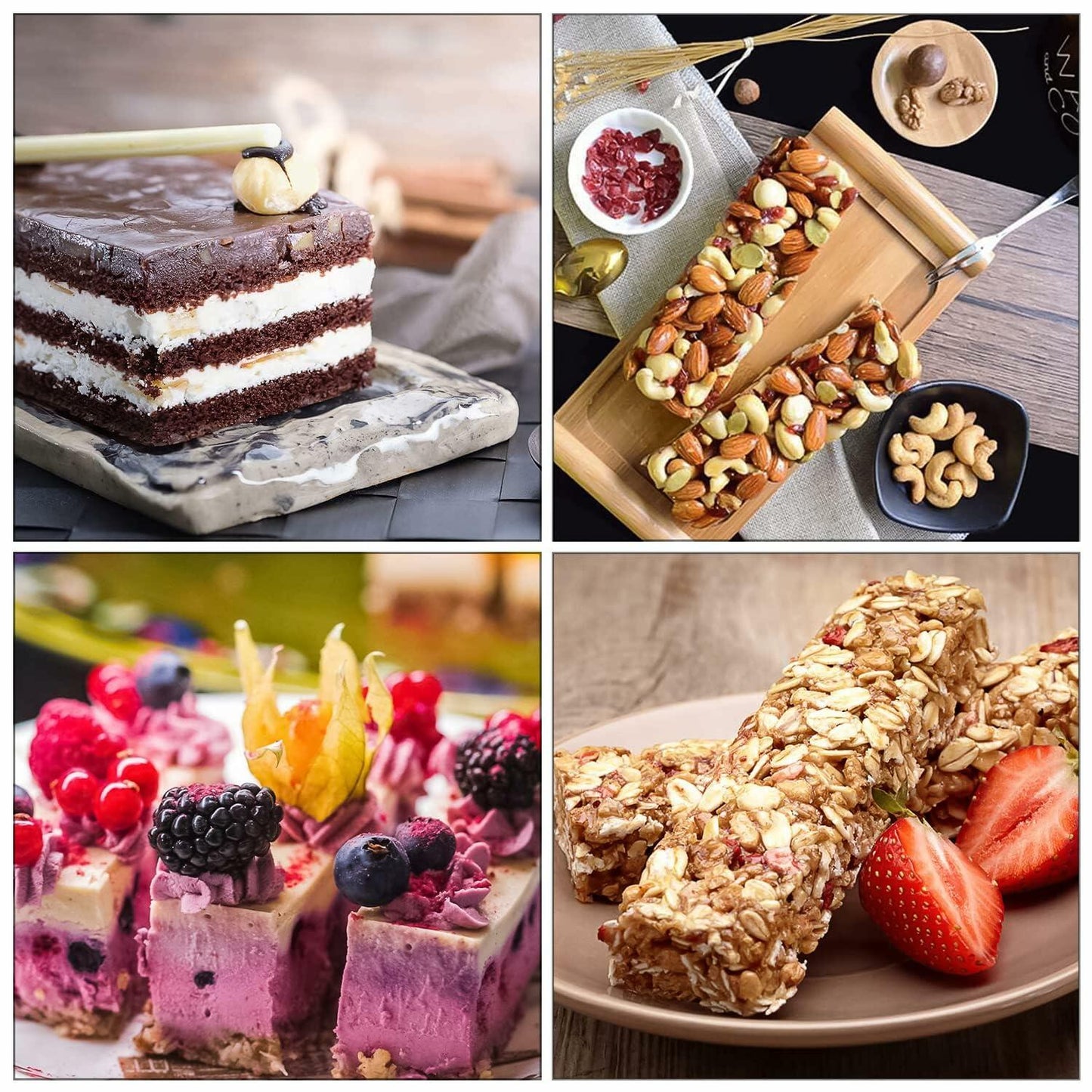 Sinirttou Silicone Chocolate Bar Mold 8 Cavities Rectangular Red 2 Pack