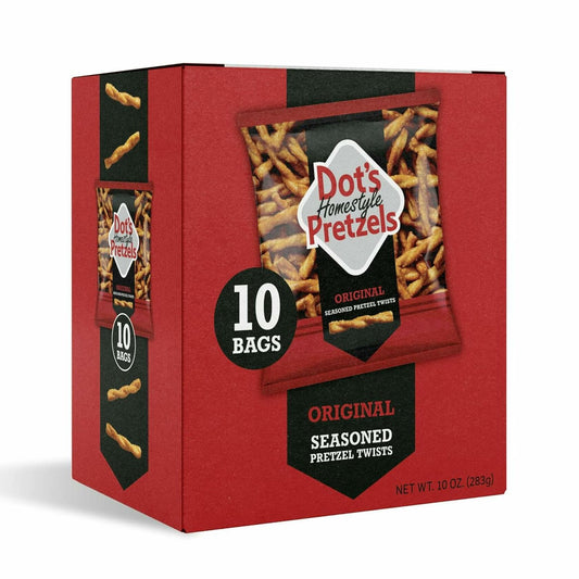 BestBy06/25 Dot's Pretzels Original Seasoned Pretzel Twist Snack 1oz 10 Count