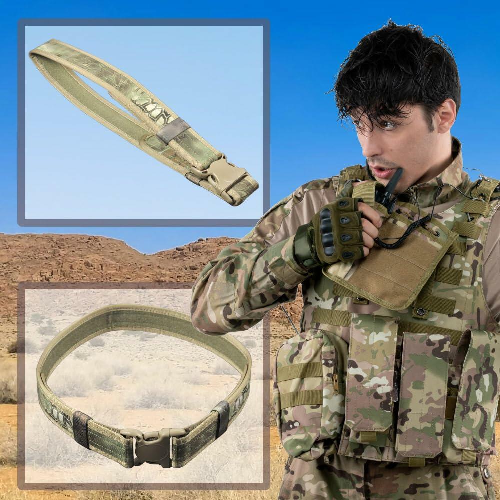 Camo Belt Men Outdoor Sports Quick Release Tactical Pants Belt Python Khaki