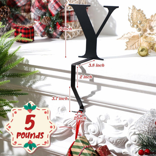MorningRo Metal Christmas Stocking Holder Letter Y 6 Inch Mantel Decor