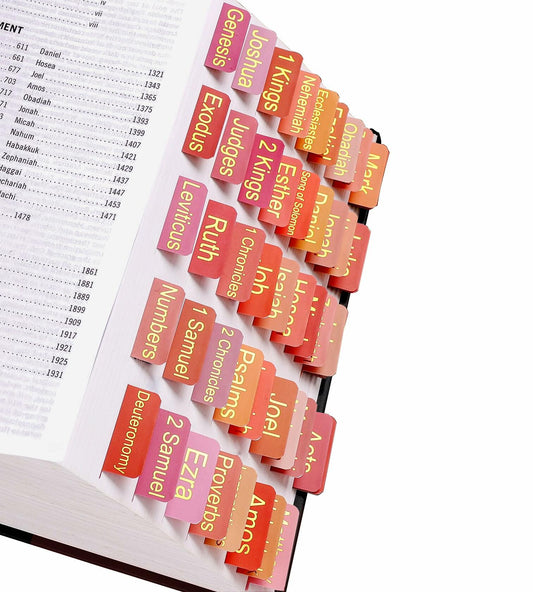 Laminated Bible Tabs for Women and Men, 105 PCS Large Print Index Labels