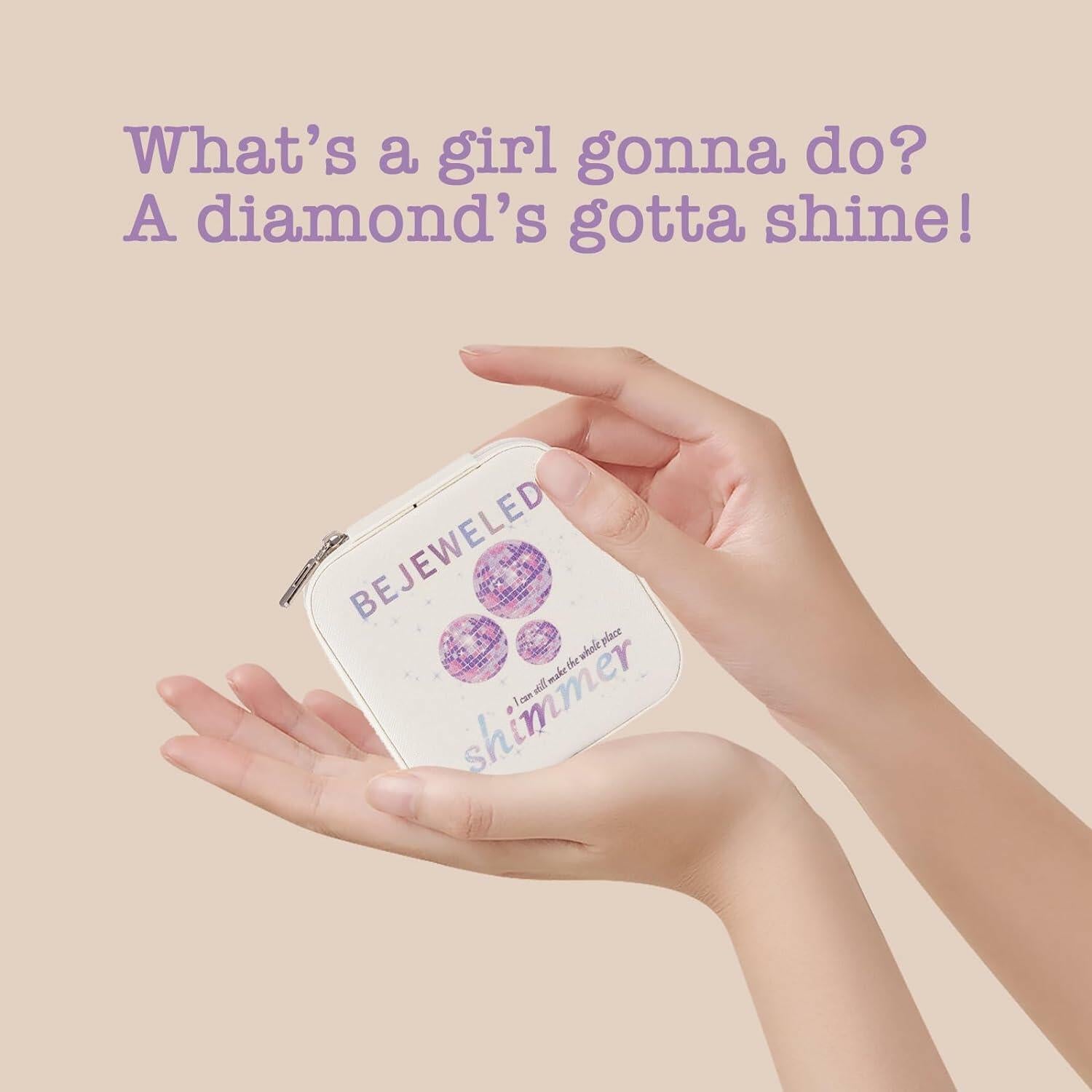 Sincerez Jewelry Box Small Portable Organizer for Rings Necklaces