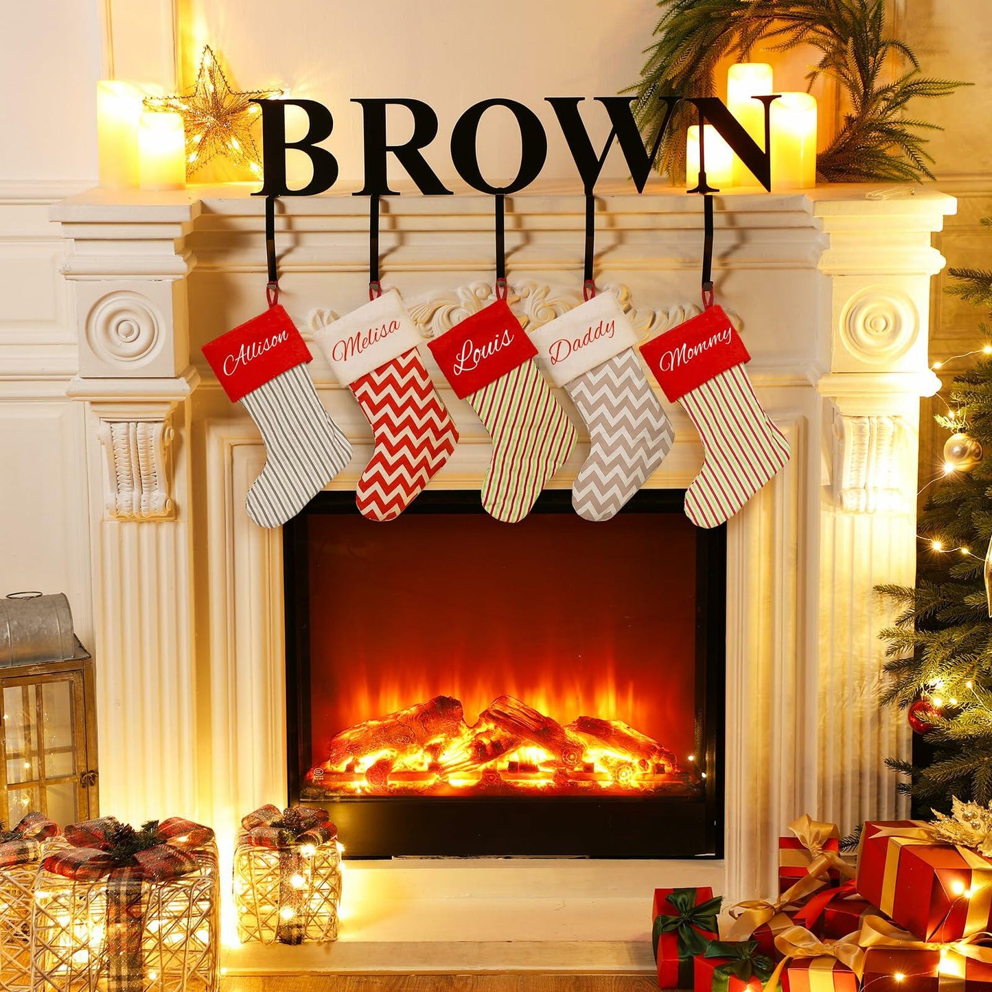 MorningRo Metal Christmas Stocking Holder Letter Y 6 Inch Mantel Decor