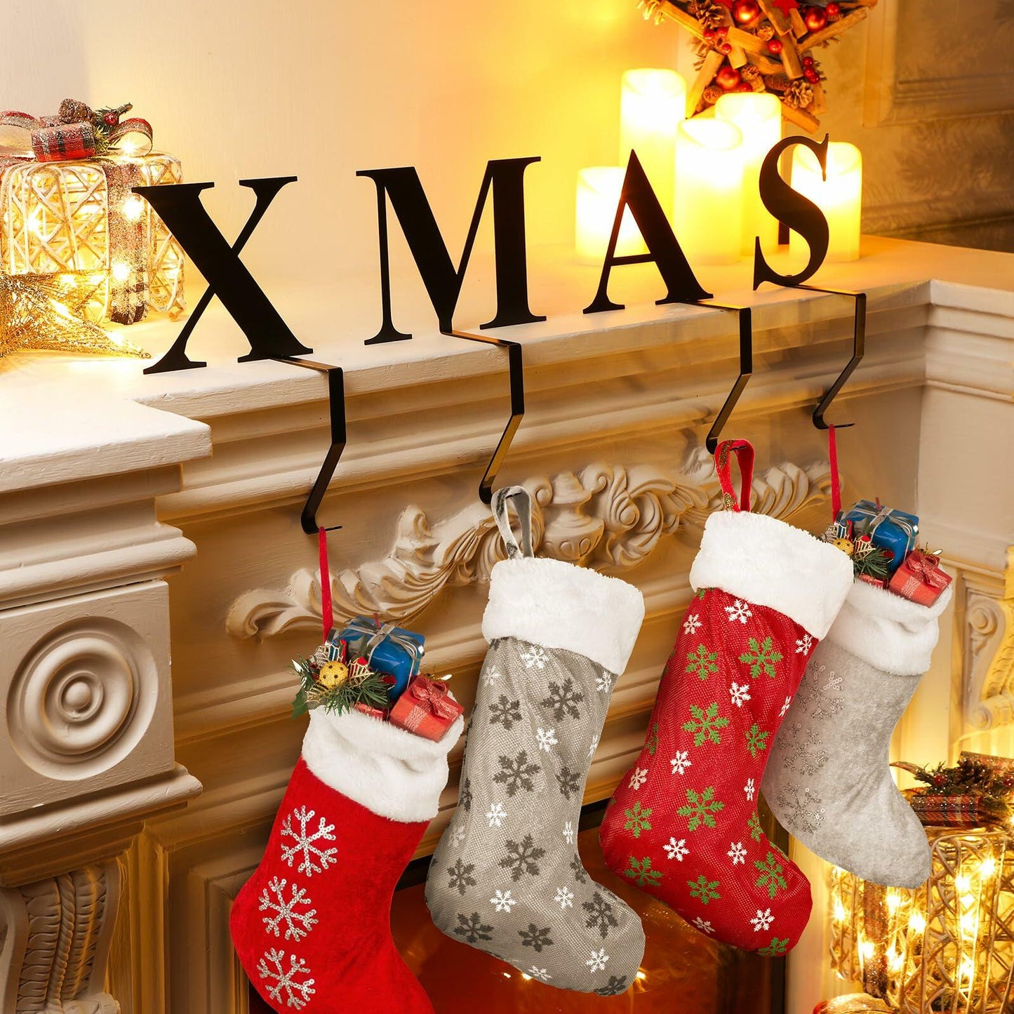 MorningRo Metal Christmas Stocking Holder Letter Y 6 Inch Mantel Decor
