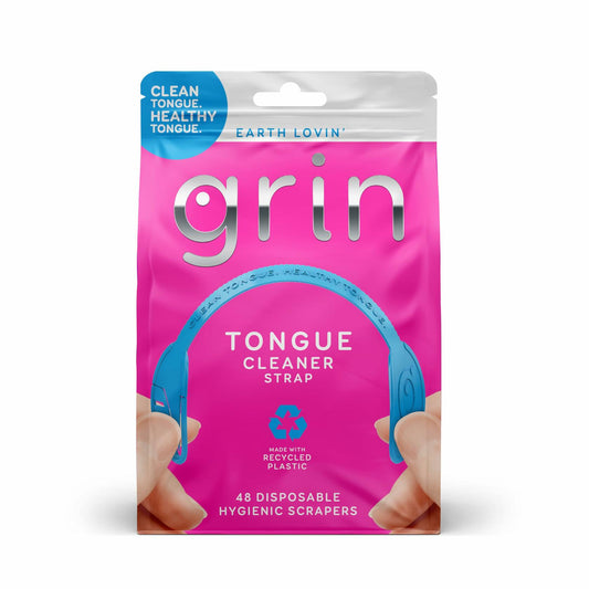 GRIN Disposable Tongue Cleaner 48 Ct Dual Edge Scraper Fresh Breath