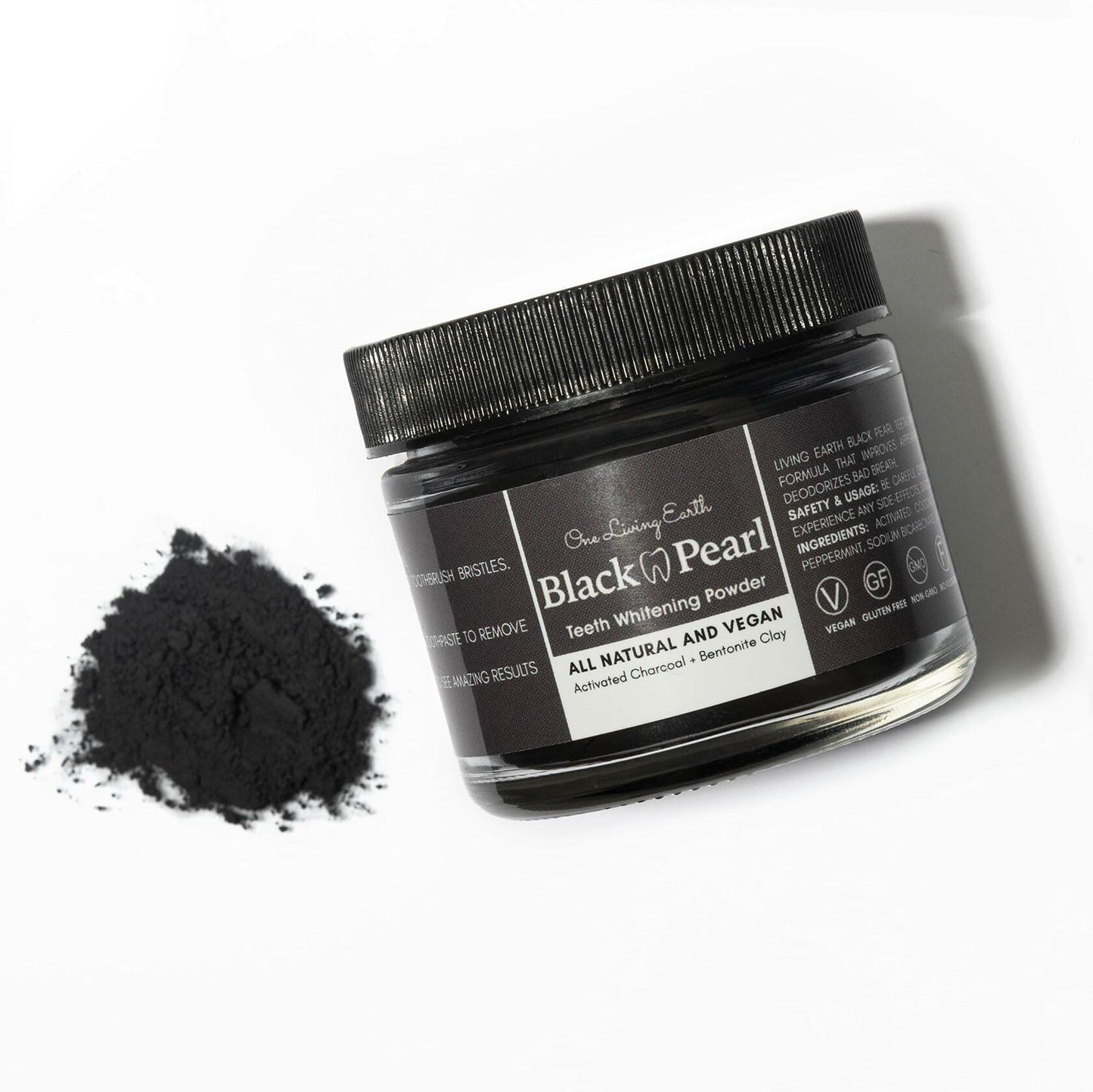 BestBy01/25 Activated Charcoal Powder Teeth Whitener with Bamboo Toothbrush USA