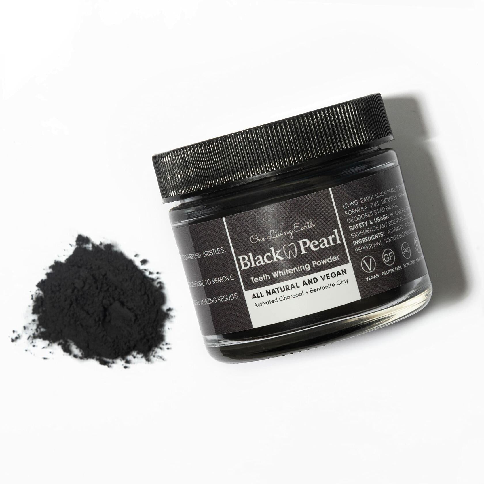 BestBy01/25 Activated Charcoal Powder Teeth Whitener with Bamboo Toothbrush USA