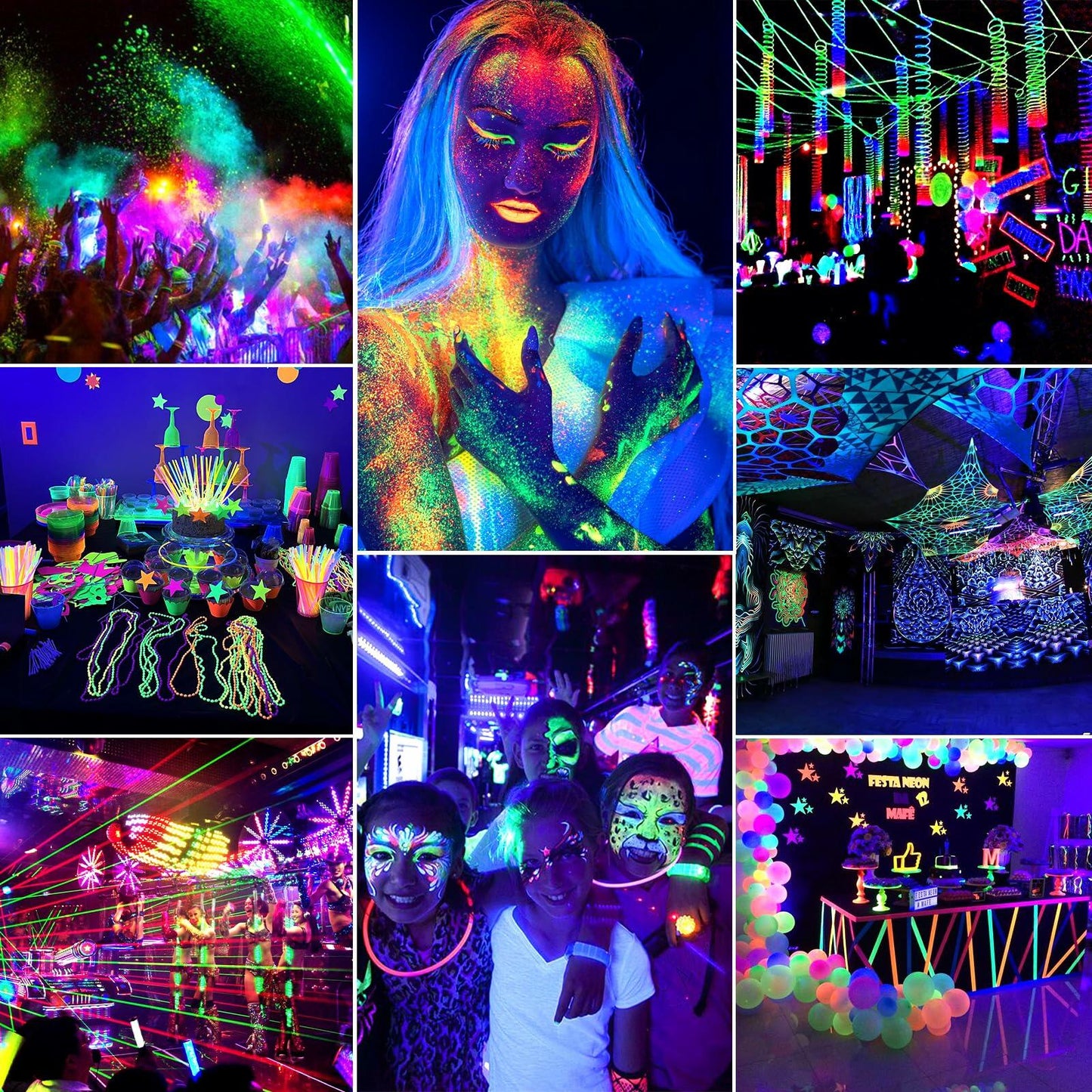 2Pack 80W UV Black Lights Flood Light IP66 Waterproof Plug Blacklight