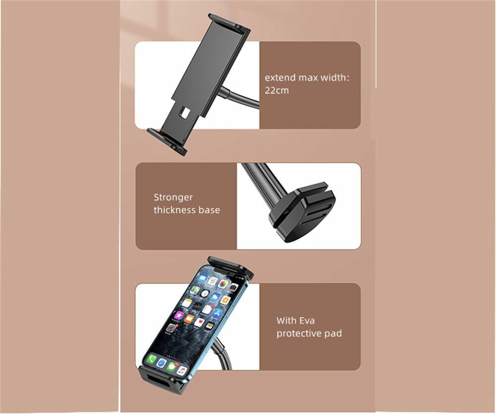 Tablet Stand 360° Rotatable Gooseneck Adjustable Arm for 4.7-12.9" Devices Black