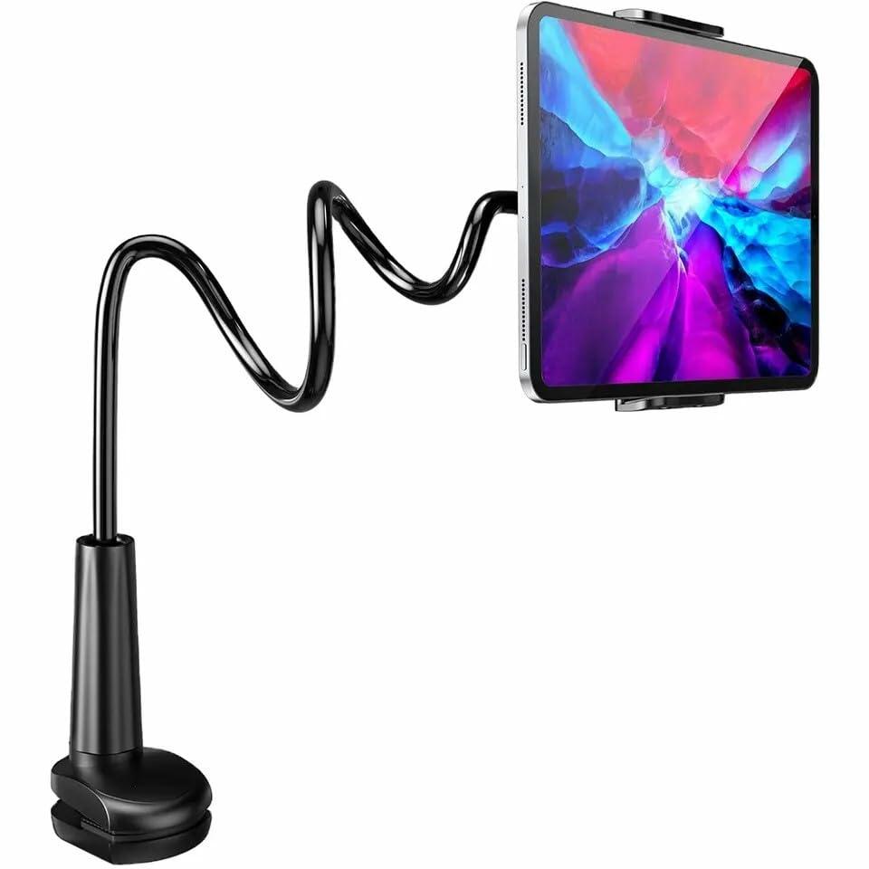 Tablet Stand 360° Rotatable Gooseneck Adjustable Arm for 4.7-12.9" Devices Black
