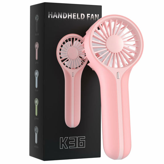 BDXXJ Mini Personal Handheld USB Rechargeable Fan with Base Pink