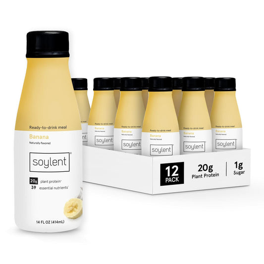 BestBy06/25 Soylent Banana Meal Replacement Shake 14oz 12 Pack Plant Protein