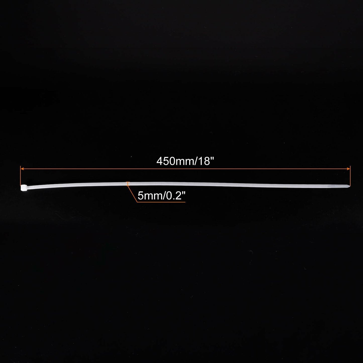 MECCANIXITY 3/16x18in Nylon Cable Zip Ties Self-Locking White 100pcs