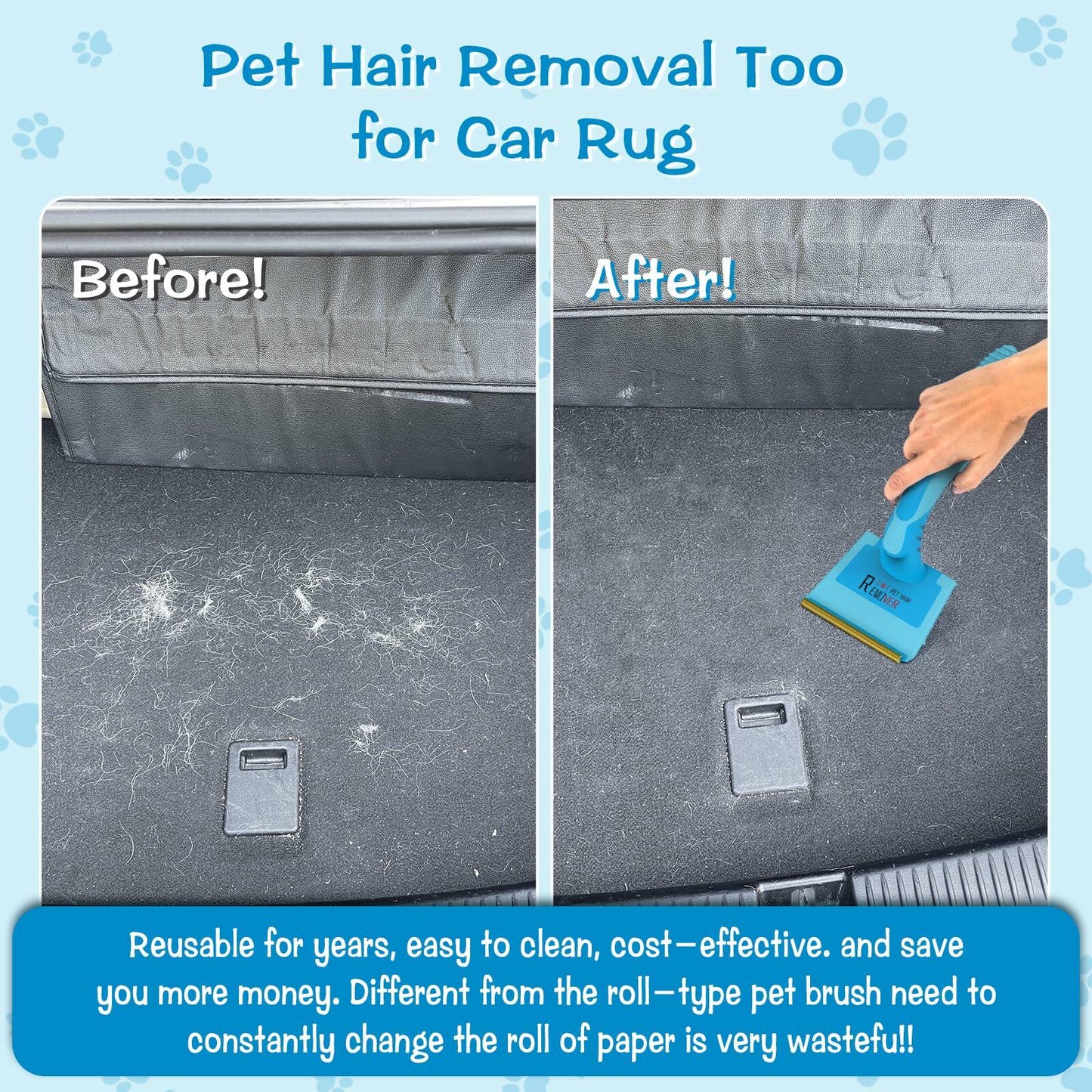 LVHATN 6IN1 Pet Hair Remover Tool for Car Rug Couch Furniture 8.27in