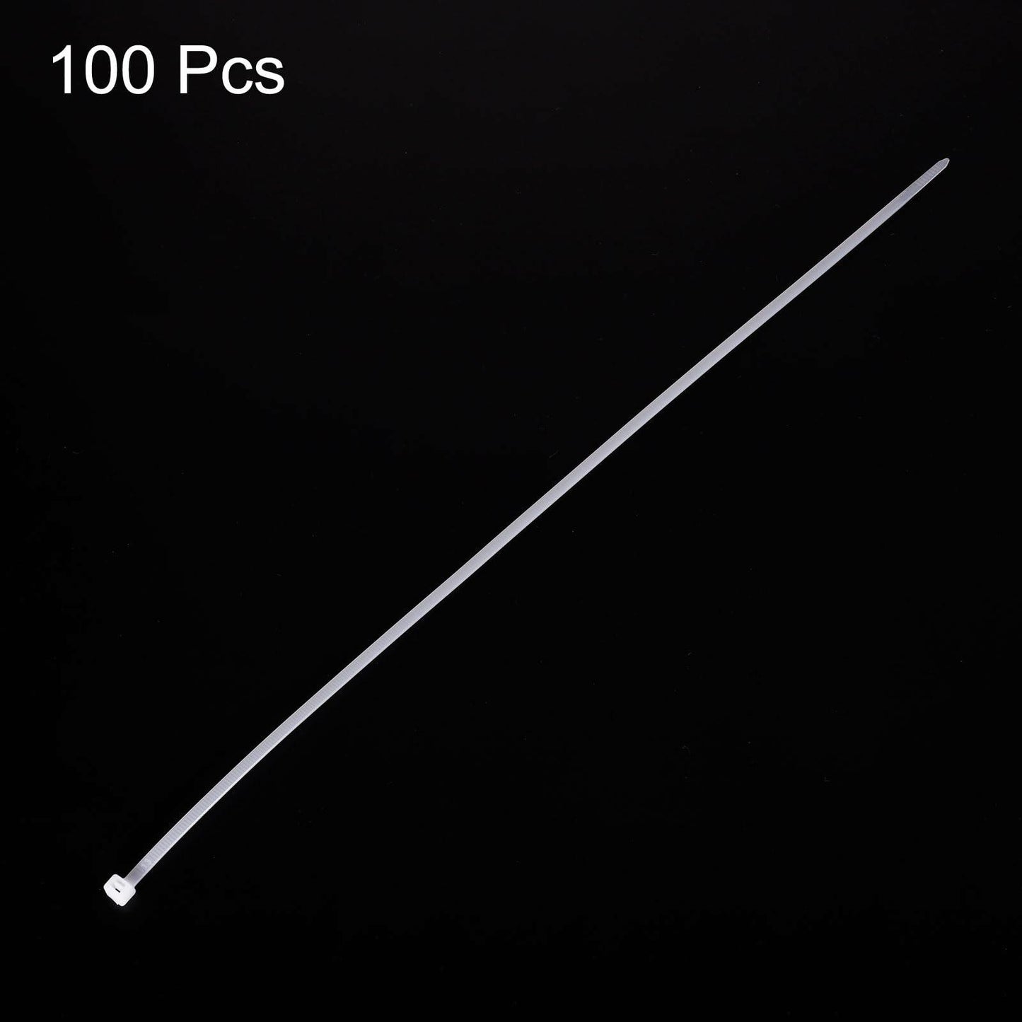 MECCANIXITY 3/16x18in Nylon Cable Zip Ties Self-Locking White 100pcs