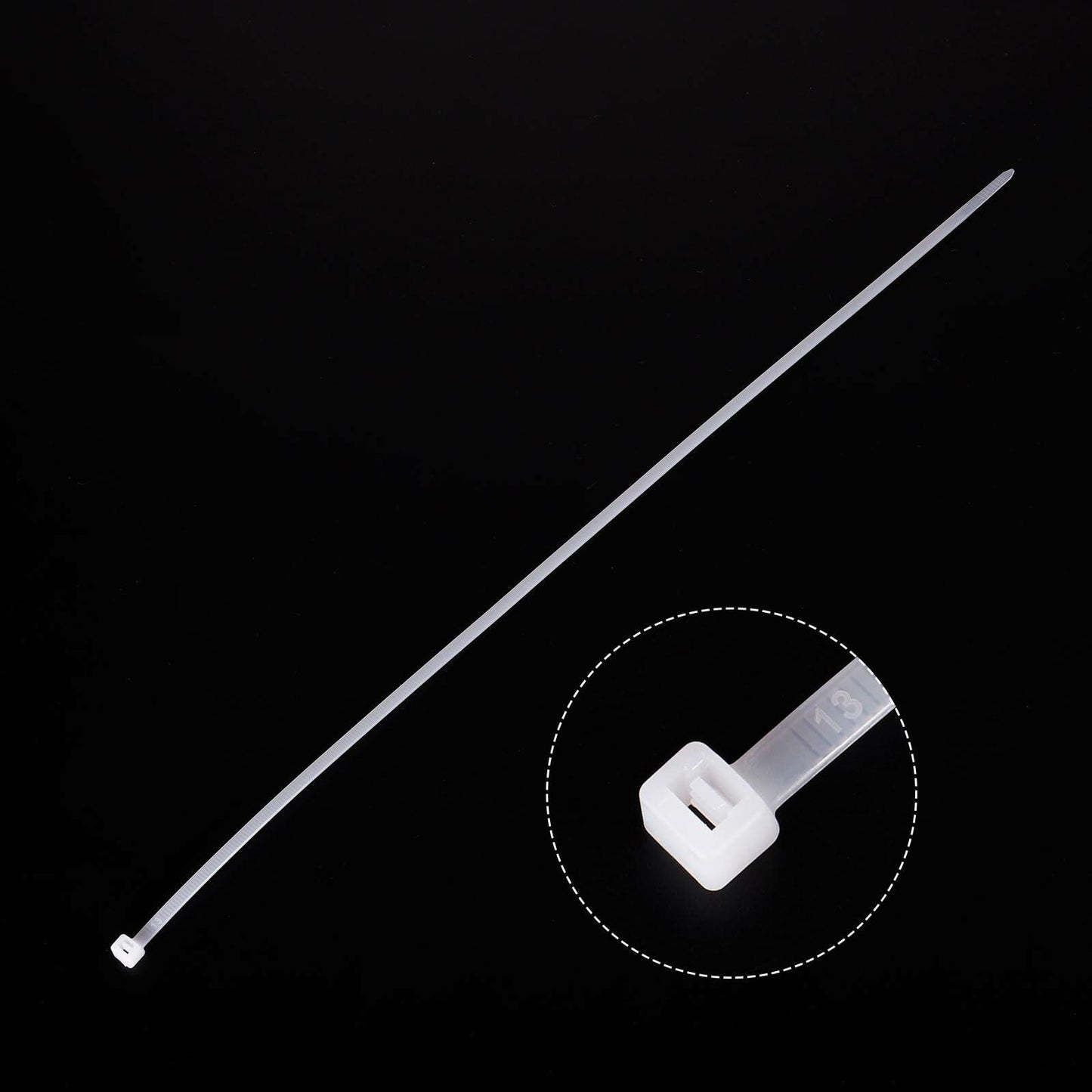 MECCANIXITY 3/16x18in Nylon Cable Zip Ties Self-Locking White 100pcs