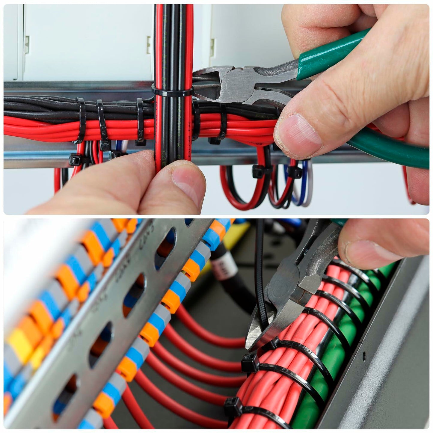 MECCANIXITY 3/16x18in Nylon Cable Zip Ties Self-Locking White 100pcs