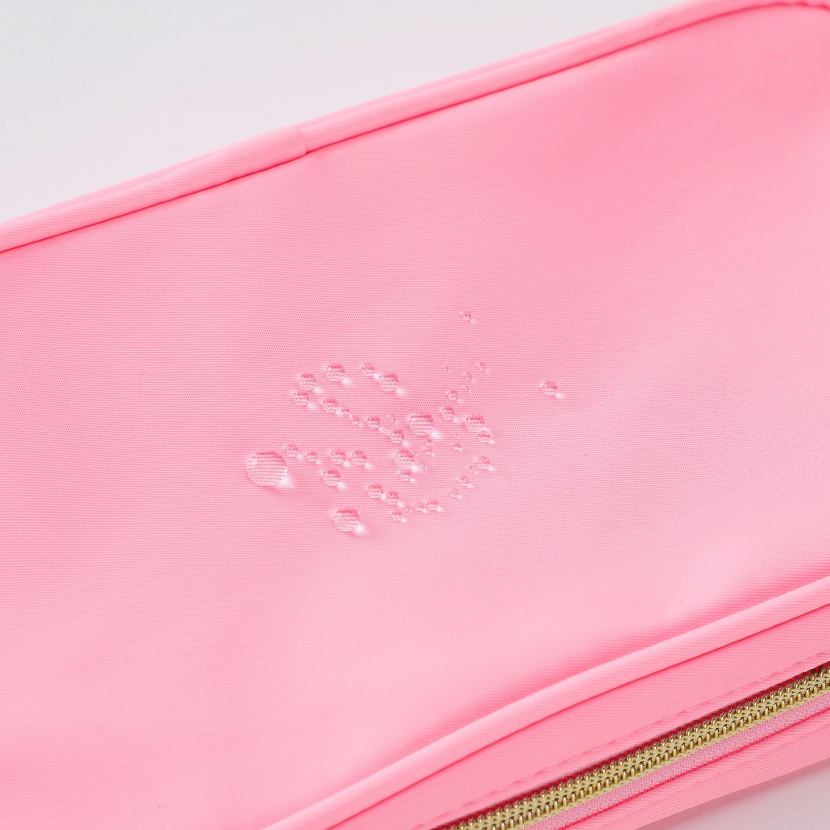 Nogsew Clear Waterproof Travel Makeup Bag Small Pink Zipper Organizer