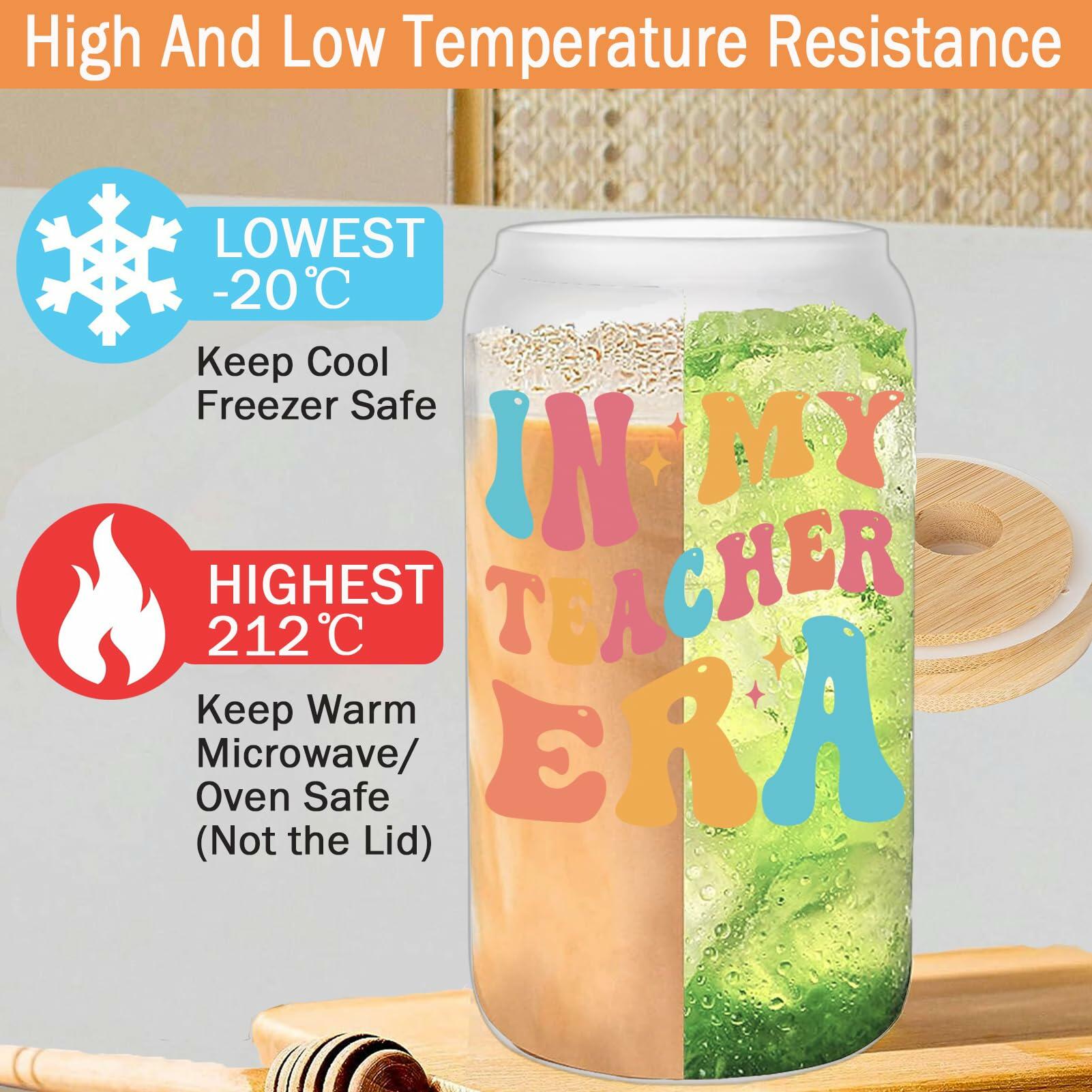 KIKUHE Teacher Gifts Glass Cup 16 Oz Clear - Teacher Appreciation Gift