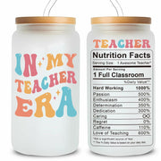 KIKUHE Teacher Gifts Glass Cup 16 Oz Clear - Teacher Appreciation Gift