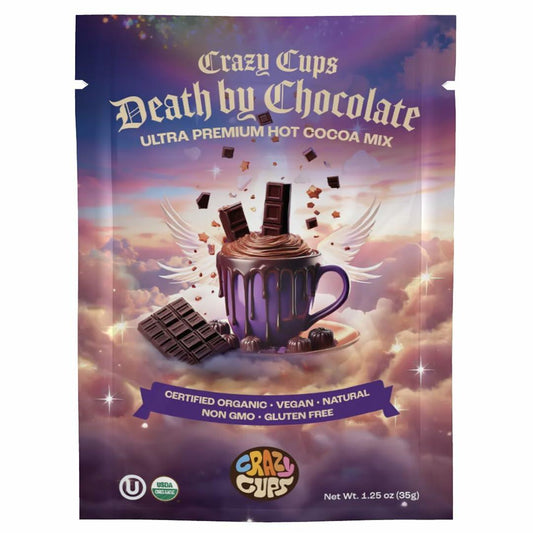 BestBy10/26 Crazy Cups Ultra Premium Organic Vegan Hot Chocolate Mix 20 Pack