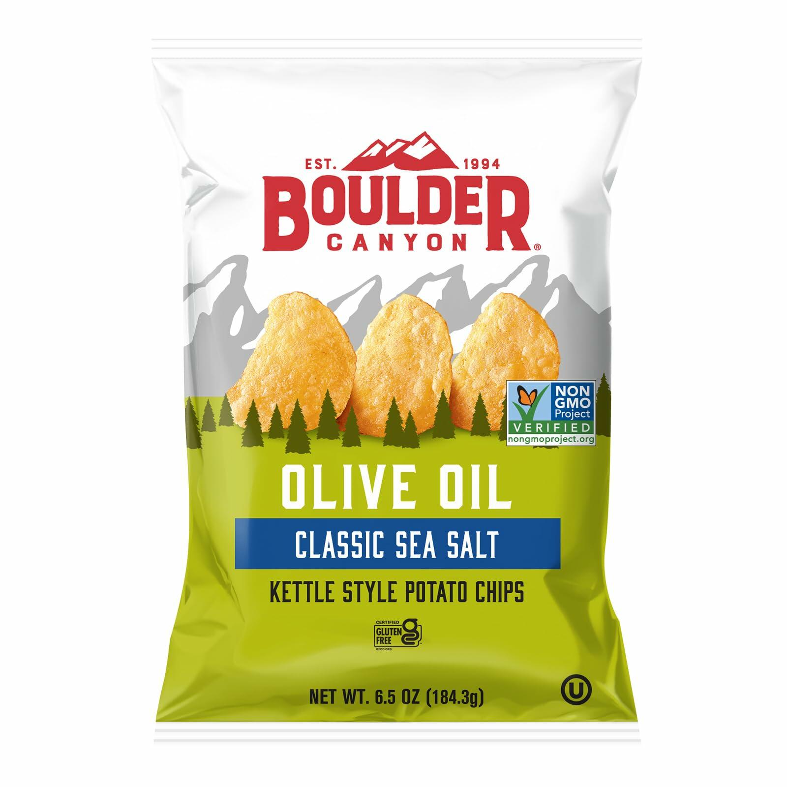 BestBy01/25 Boulder Canyon Olive Oil Kettle Chips Classic Sea Salt 6.5 oz