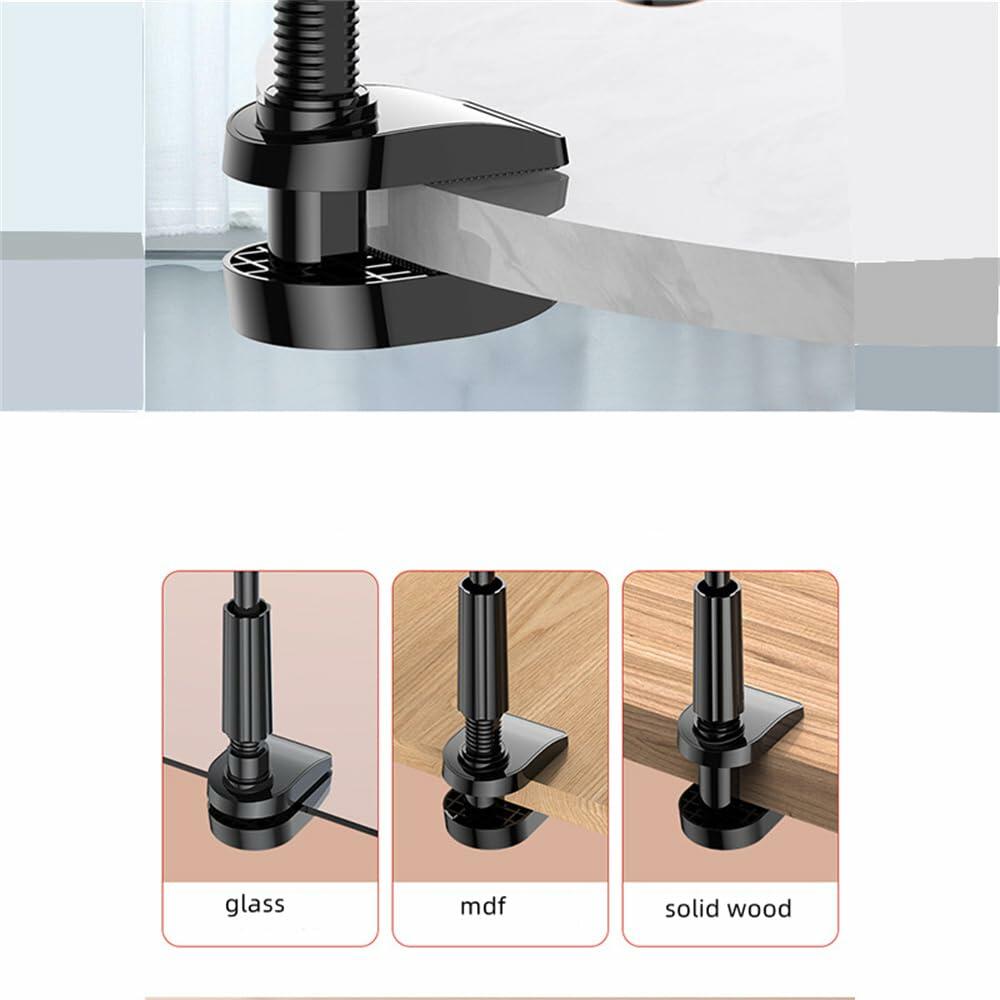 Tablet Stand 360° Rotatable Gooseneck Adjustable Arm for 4.7-12.9" Devices Black