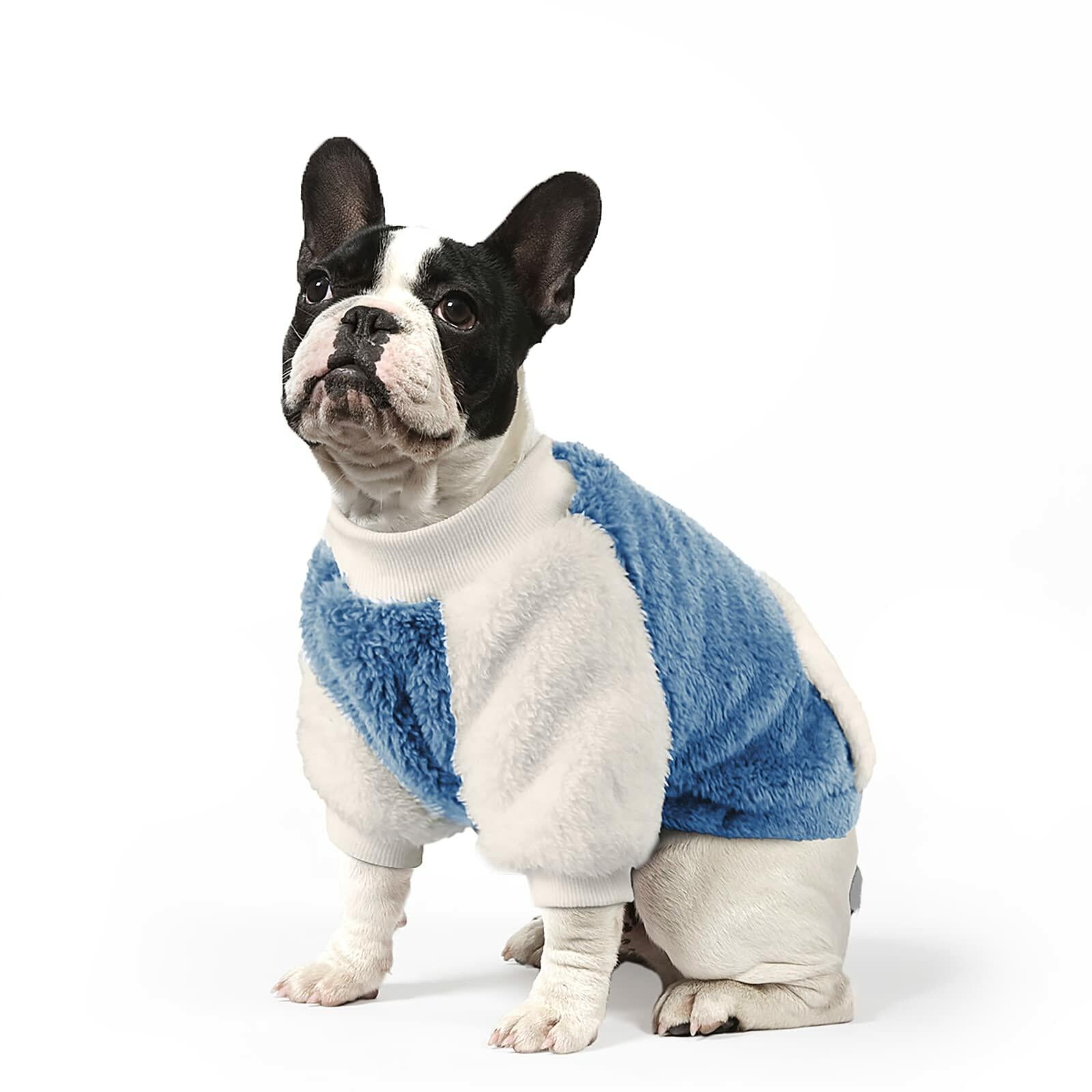 LESYPET Fleece Dog Sweater Small Medium Dogs Pullover Blue Size XX-Large