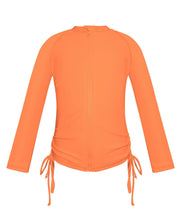 SHEKINI Girl's UPF50+ Zipper Rash Guard Swimsuit Orange Size 8-10