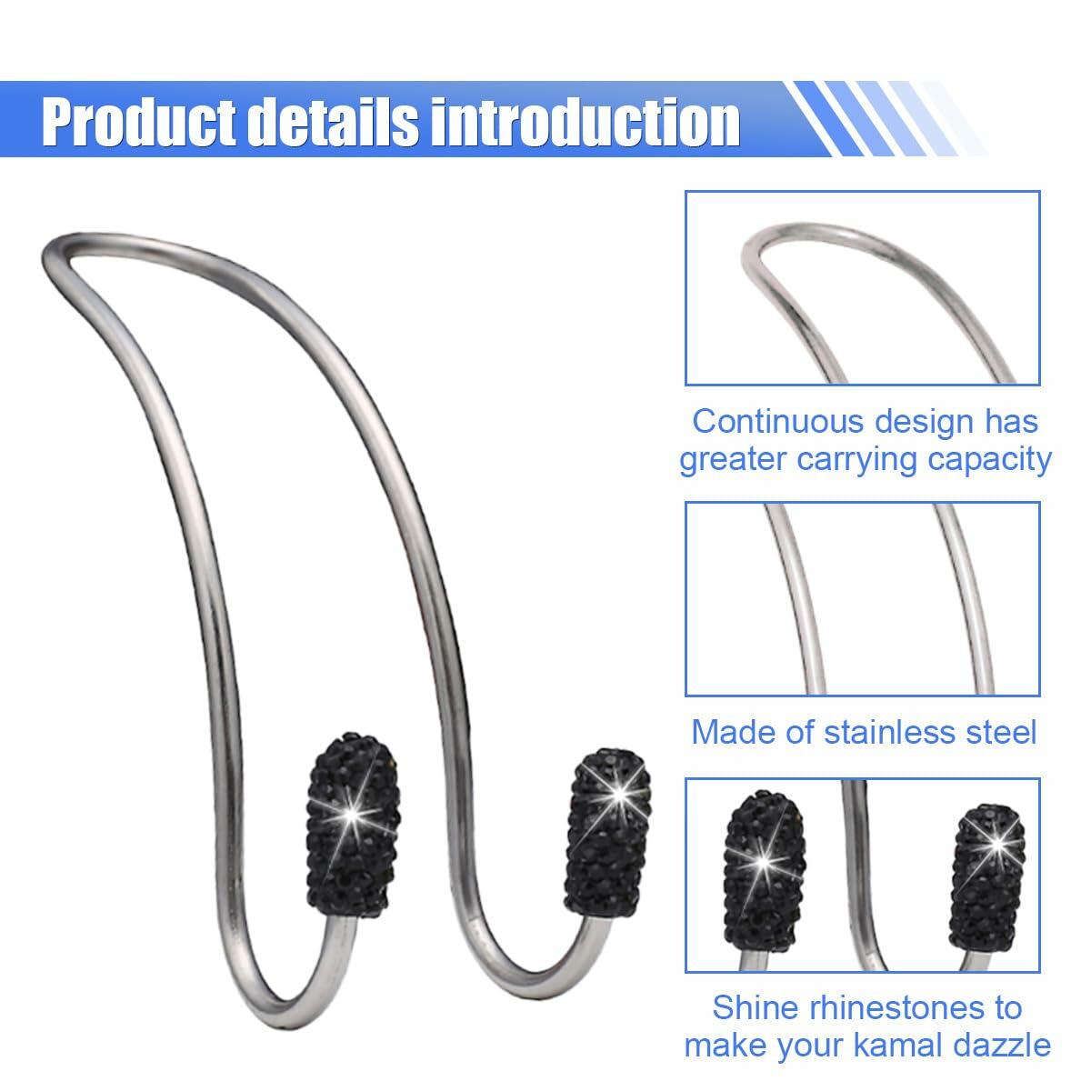 LAINLOY 2PCS Car Headrest Hook Hangers Stainless Steel Universal AB