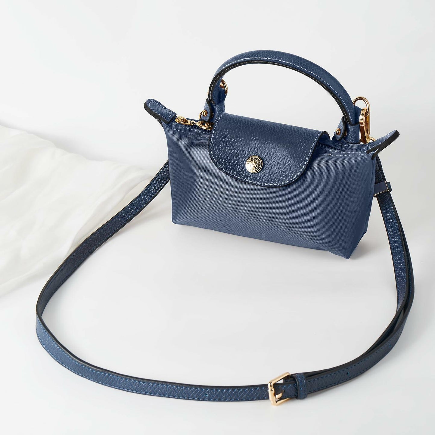 DEVPSISR Leather Adjustable Purse Strap for Longchamp Handbag Blue