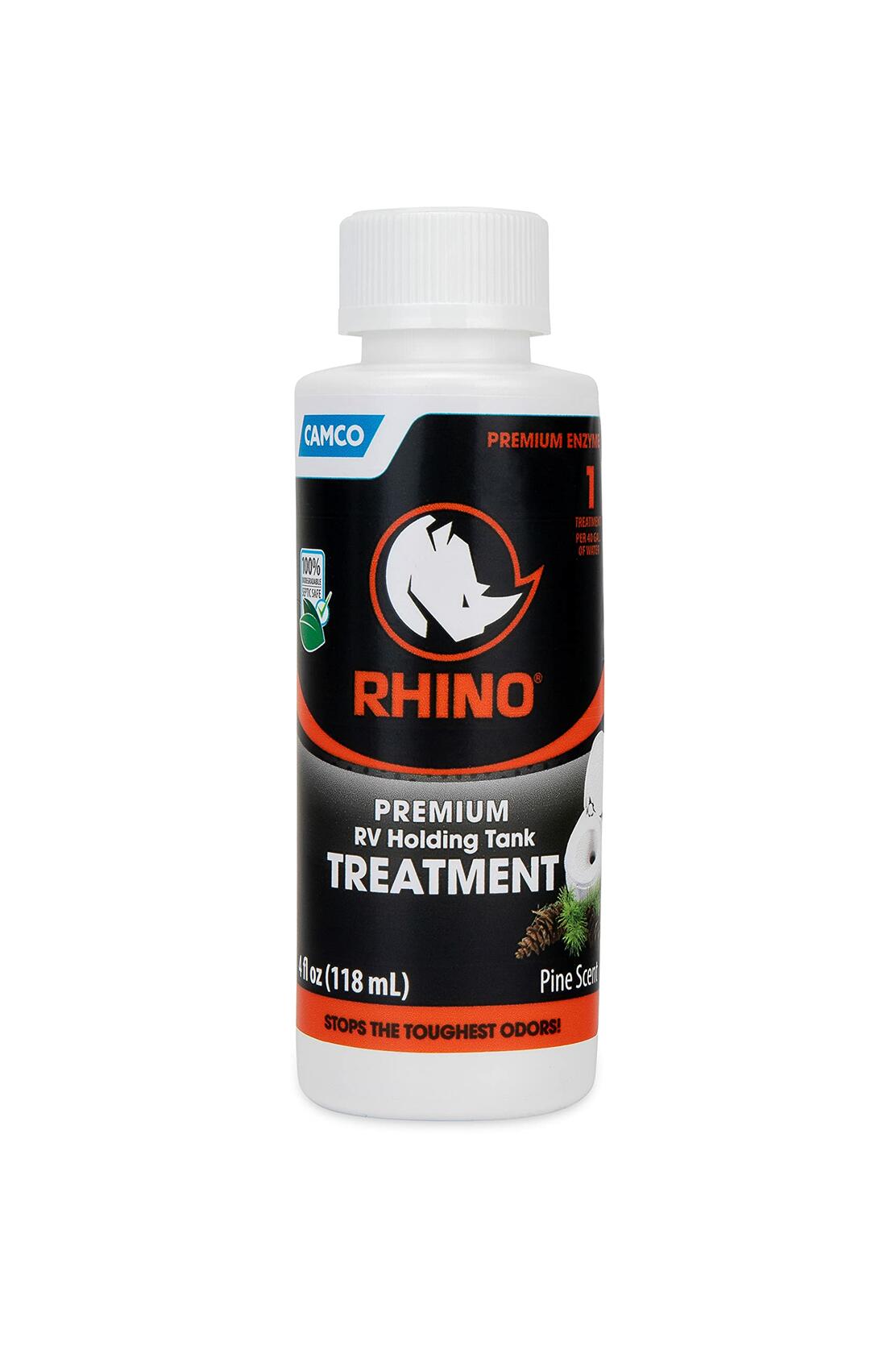 Camco RhinoFLEX Enzyme RV Holding Tank Treatment Pine Scent 8x4oz Bottles
