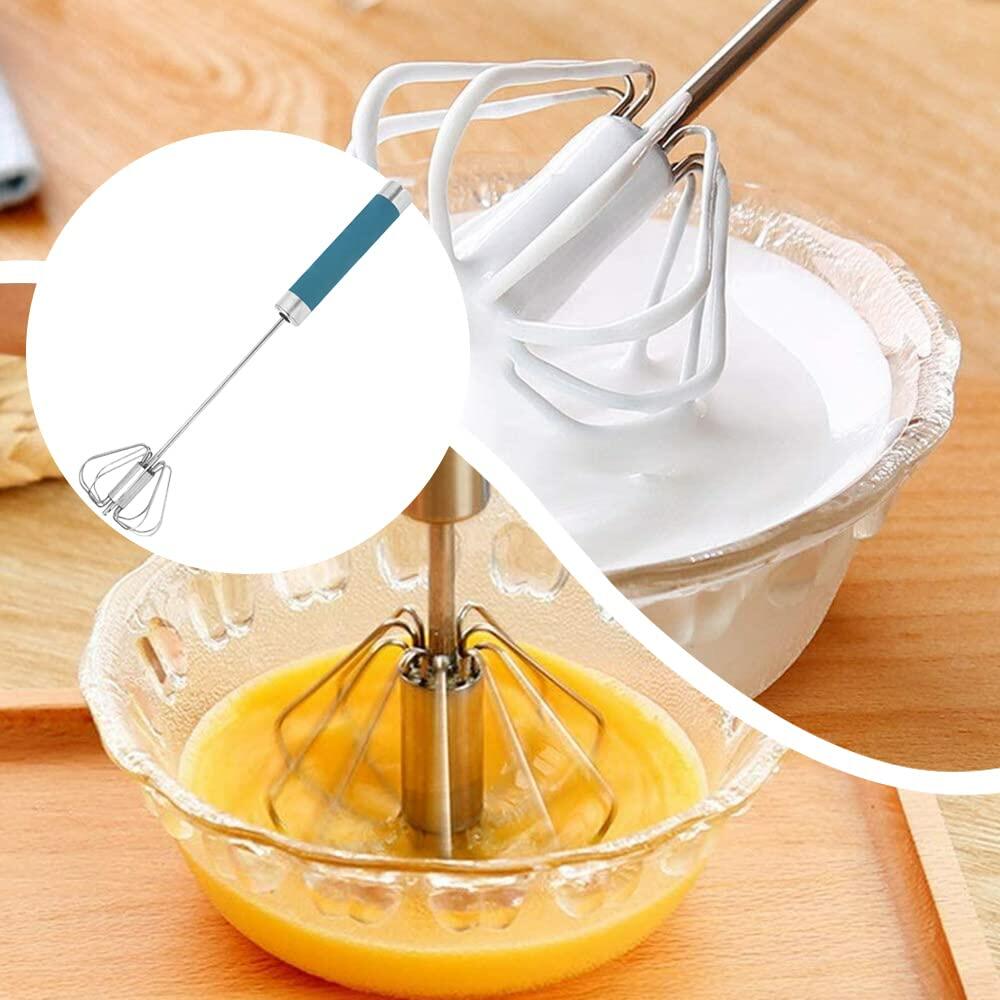 Stainless Steel Balloon Whisk Semi-Automatic Egg Beater Mixer Tool