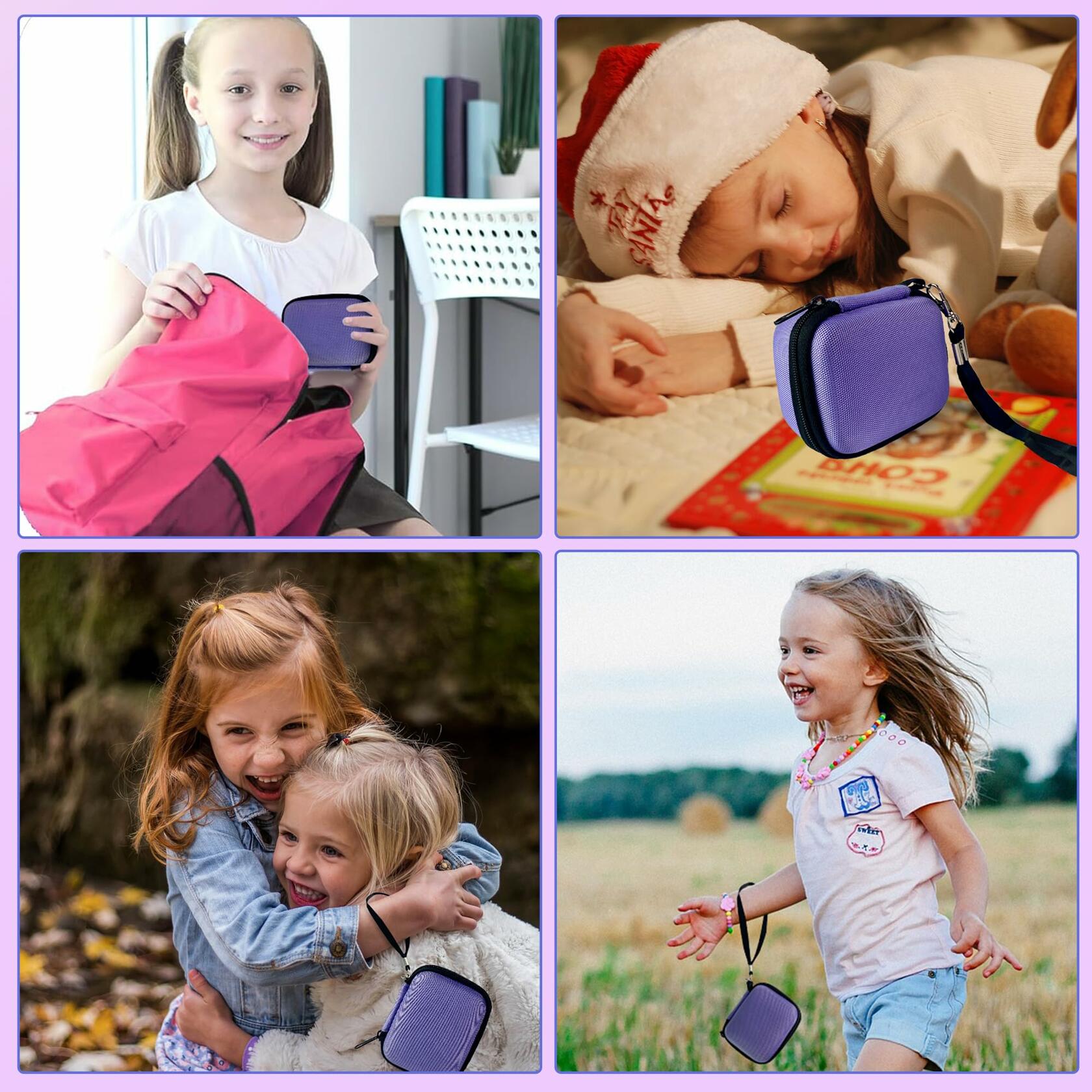 Stukcaze Bitzee Hard EVA Carrying Case Purple 3.9x3.1x4.4in Waterproof Dustproof