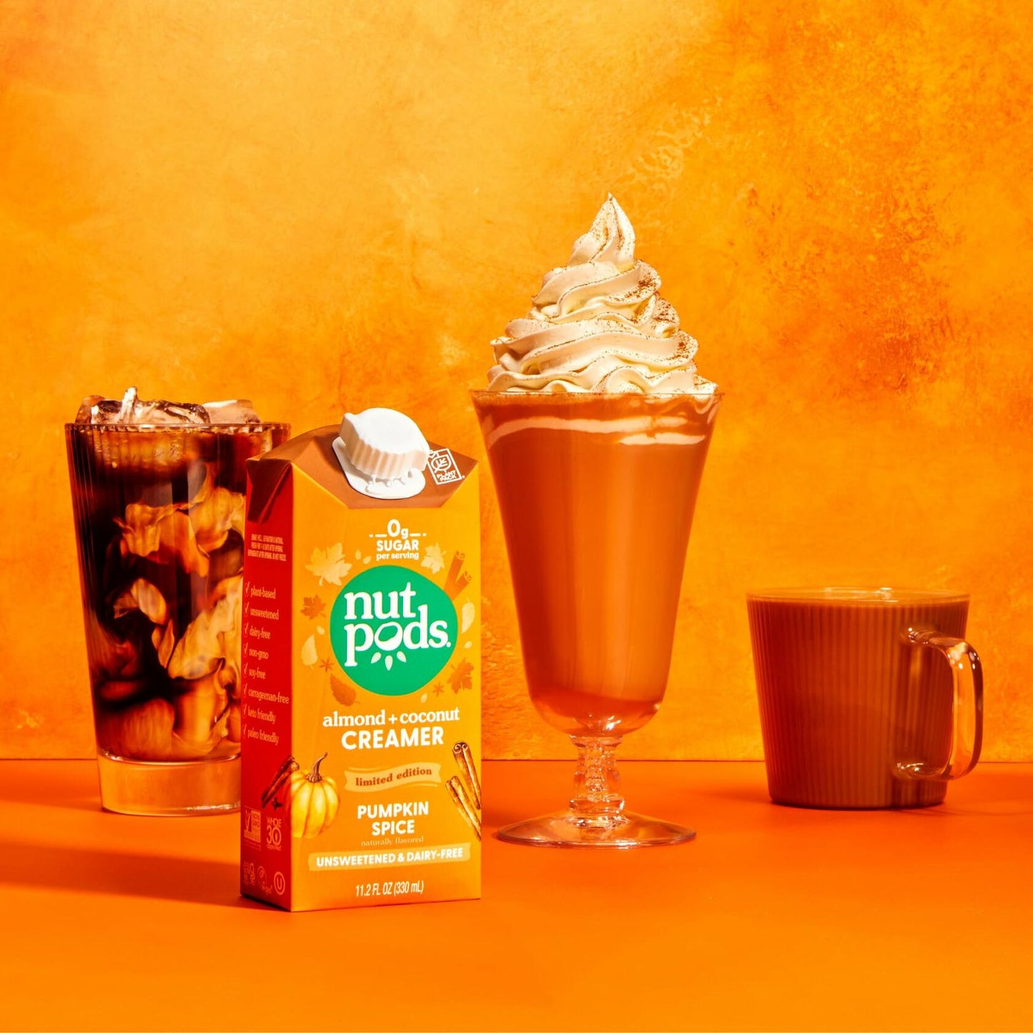 BestBy06/25 nutpods Pumpkin Spice Unsweetened Creamer Almond Coconut 12 Pack