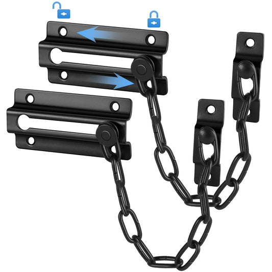Door Chain Lock 2 Pack with 12 Screws, Sturdy Thickened Security Safety Locks