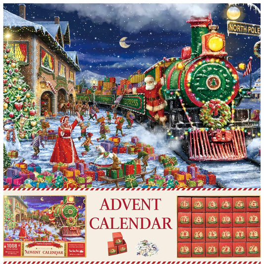 Advent Calendar Christmas Puzzle 1008pcs 24 Days Countdown