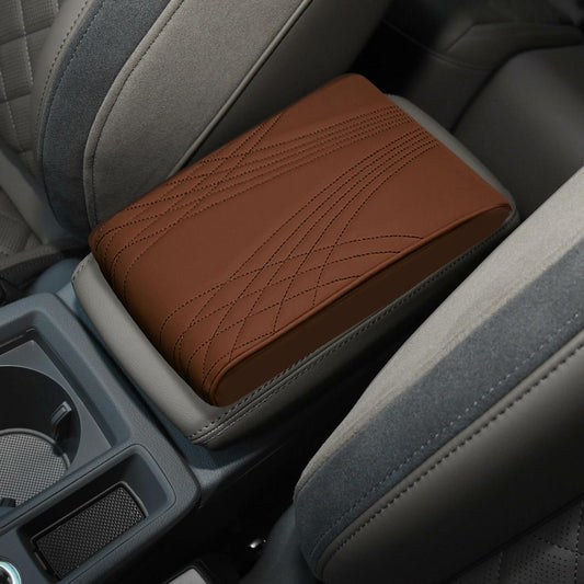 RGOAANC Car Console Armrest Cover Leather Memory Foam 12.6x8.5 Universal