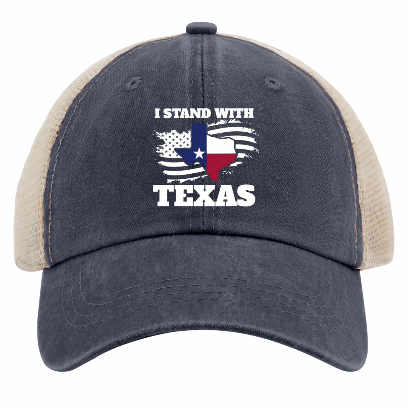 Beafoliya Texas Flag Trucker Hat Women Mesh Baseball Cap Purplish Blue