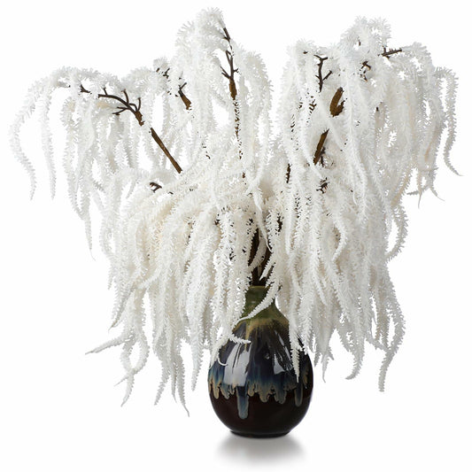 Chuangdi 12 Pcs 16" Snowy Pine Branches Artificial Christmas Decor