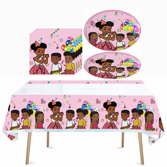 41pcs Children Party Supplies 20 Plates Napkins Tablecloth Birthday Decor