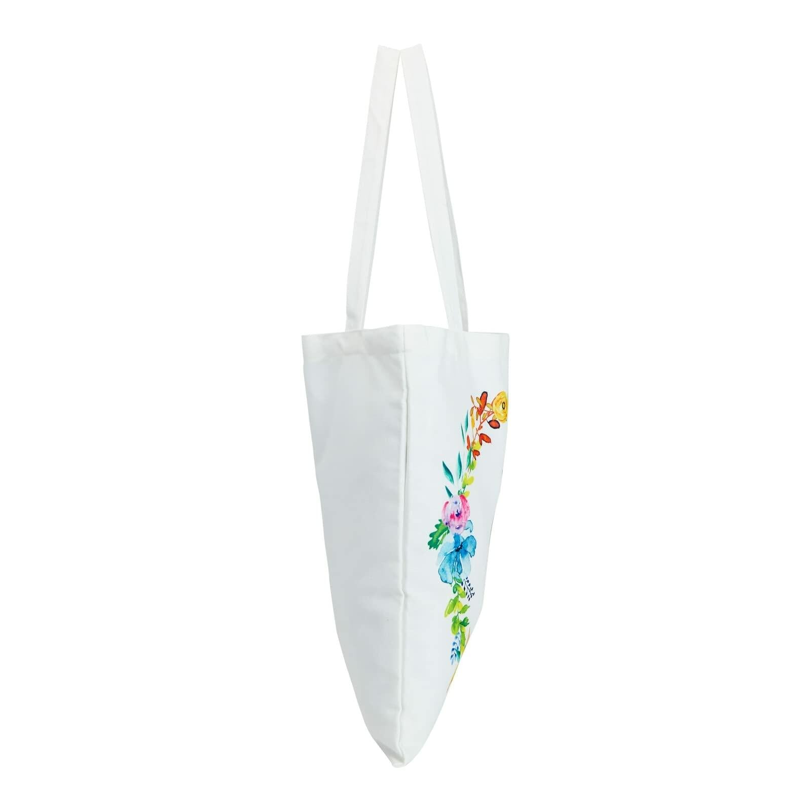 Okuna Outpost Canvas Tote Bags Set of 2 Monogram F Floral 29in