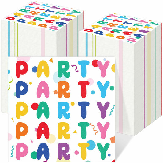 MotiMind 100 Pcs Rainbow Disposable Party Napkins Birthday Supplies