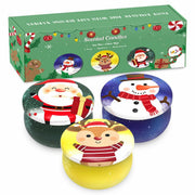 Christmas Scented Candle Set 3 Pack Soy Apple Cinnamon Cedar Vanilla 2.5oz