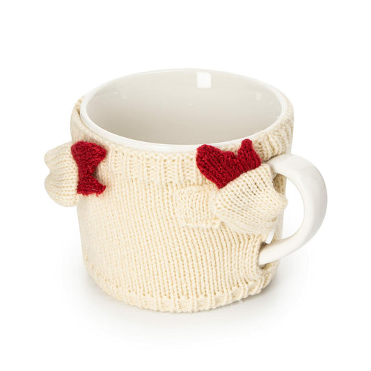 Sweater Mug Winter Cozy 14oz Red White Gloves Tree Holiday Gift