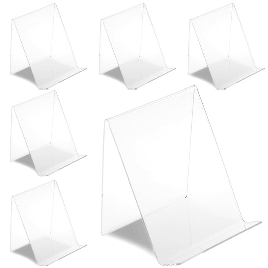 Juvale Acrylic Book Stand 4.5x5in Clear Easel Holder 6-Pack